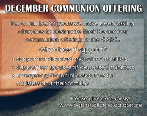 December Communion Offering