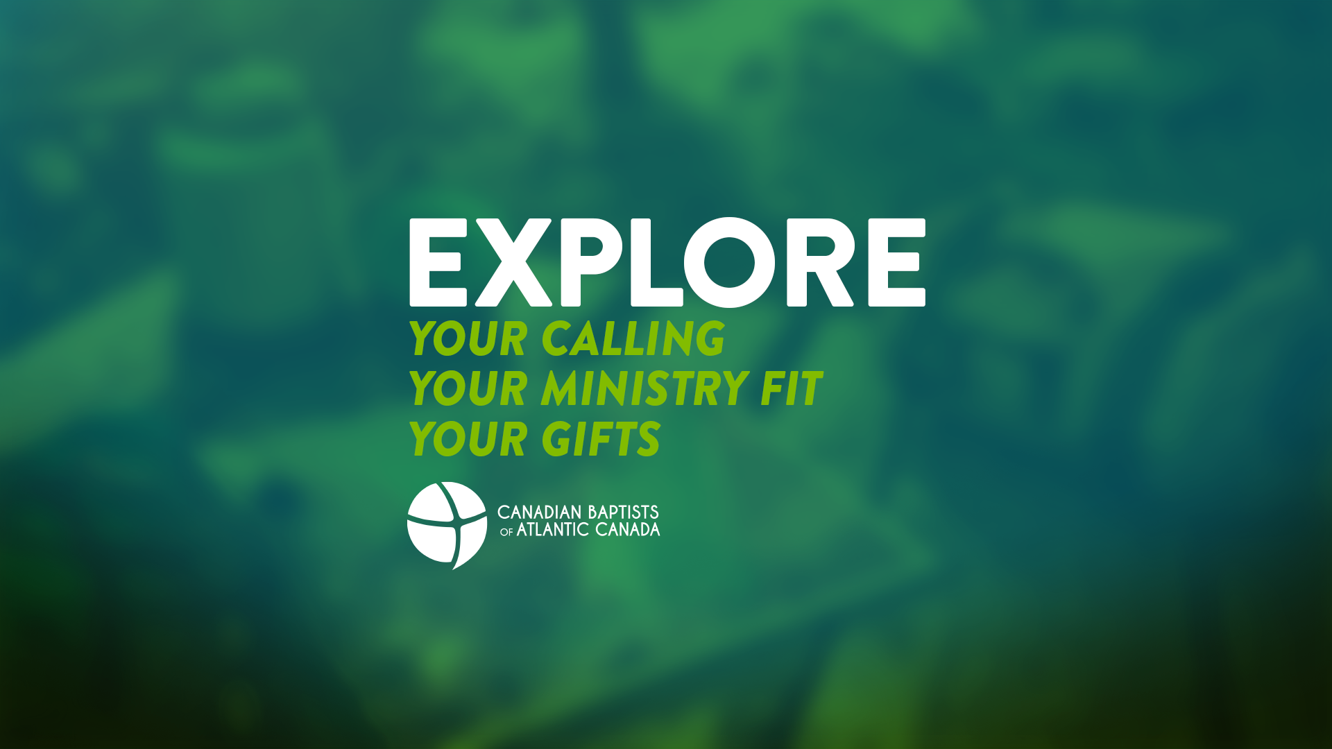 green background with the words Explore your calling your ministry fit your gifts
