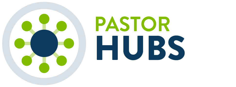 pastor hubs logo is shown in blue and green